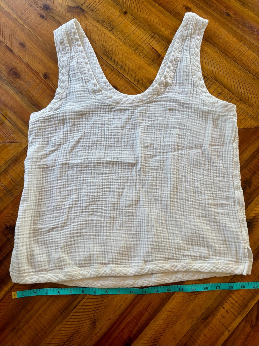 Faherty organic cotton gauze scoop neck tank - L - Picture 7 of 9